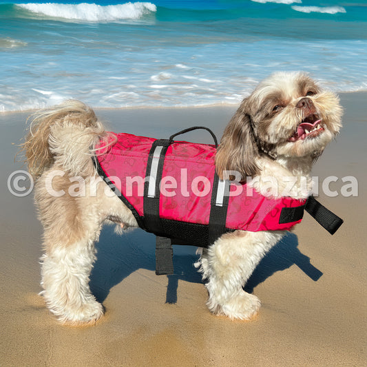 Colete Salva-Vidas Pet para Cães Cor Rosa